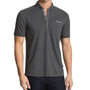 Ted Baker Norskep Men's Polo Shirt Size 7 Size L Gray Cotton Viscose